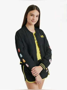 Justice Girls PAC-MAN Bomber Jacket - NWT - Size M (10)